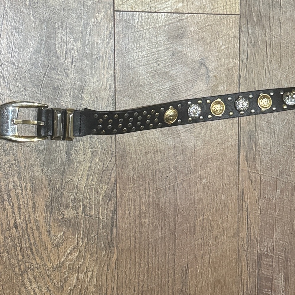 Versace Studded Black and Gold unisex Belt